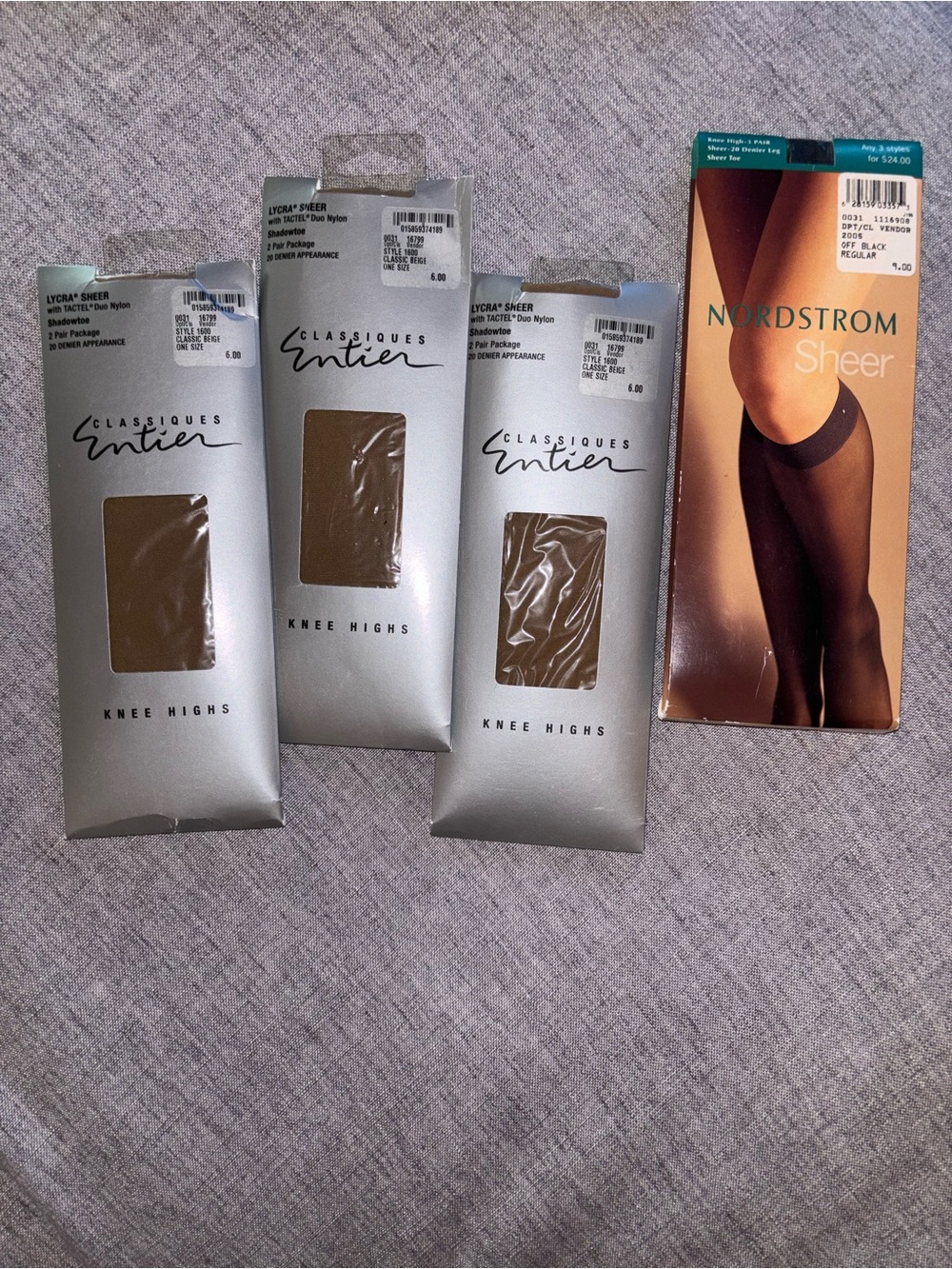 NWT Vintage Hosiery Lot Nordstrom & Classiques Entier Knee Highs 4 Packs